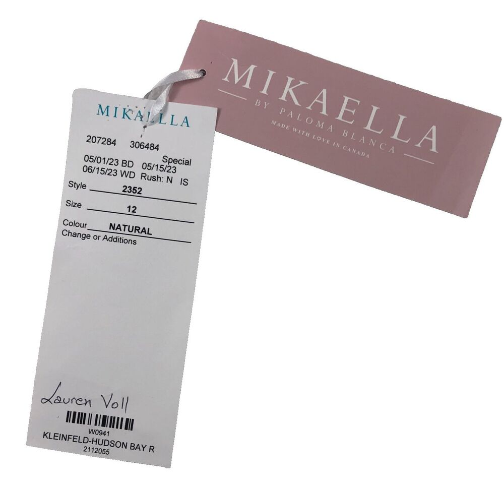 Mikaella by Paloma Blanca Wedding Dress Style 2352 Size 12 Natural NEW w/ Tags - Picture 5 of 7